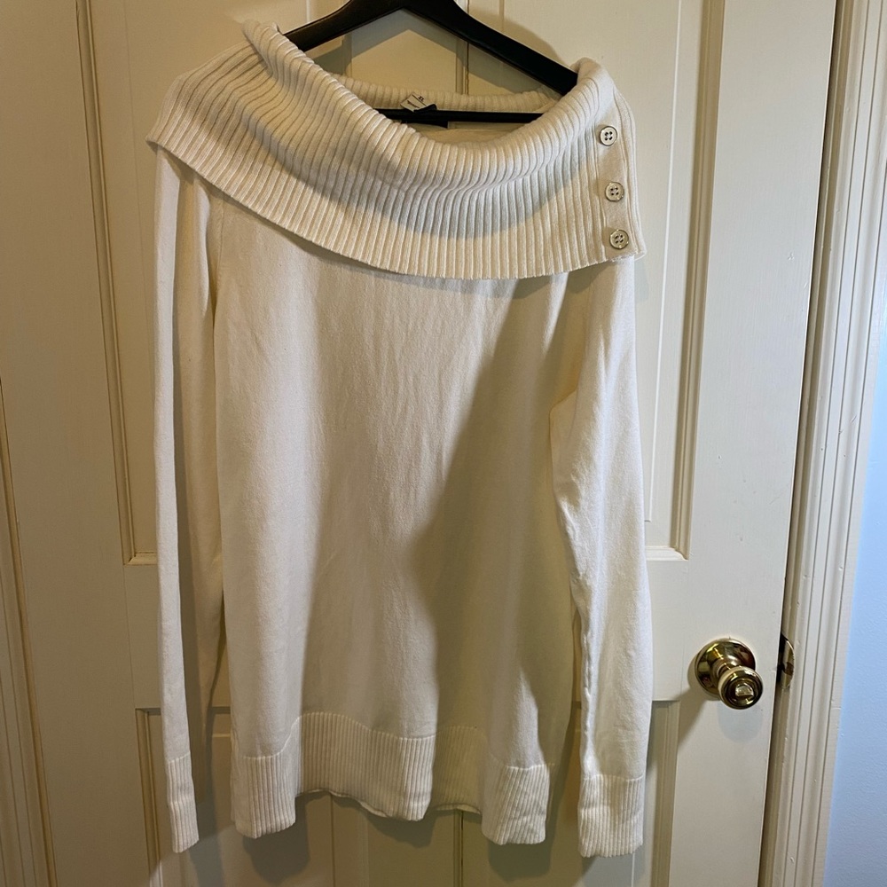 Ann Taylor Loft Cream Knit Sweater  XL